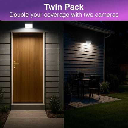 Laser Outdoor Wall Light Camera Twin Pack.