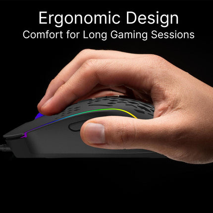 Laser RGB Lightweight Gaming Mouse - Black.