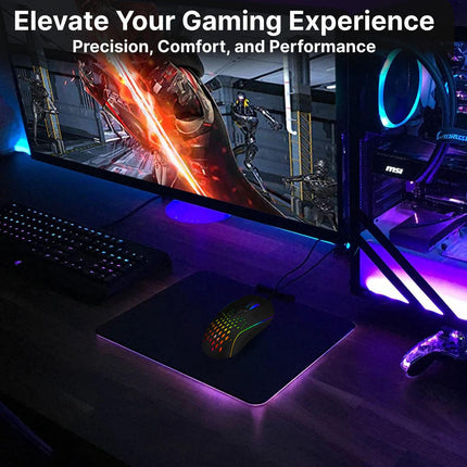 Laser RGB Lightweight Gaming Mouse - Black.