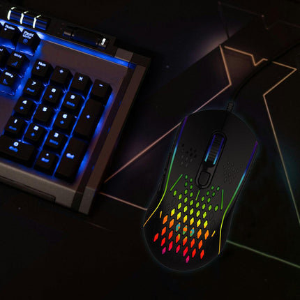 Laser RGB Lightweight Gaming Mouse - Black.