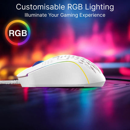 Laser RGB Lightweight Gaming Mouse White.
