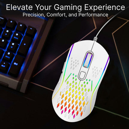 Laser RGB Lightweight Gaming Mouse White.