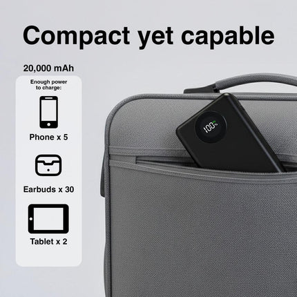 Laser 20000mAh Powerbank Battery Display Black.