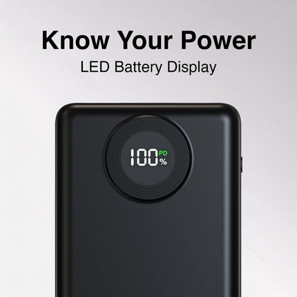 Laser 20000mAh Powerbank Battery Display Black.