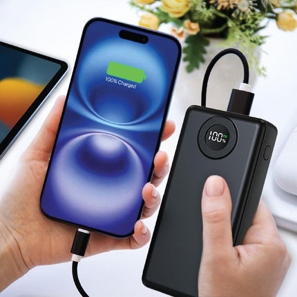 Laser 20000mAh Powerbank Battery Display Black.