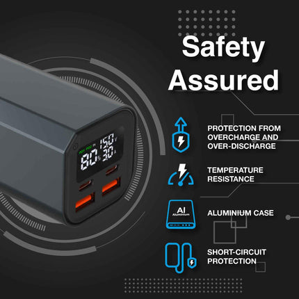 Laser 100W PD 20000mAh Laptop Power Bank Black.