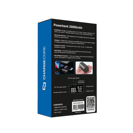 Laser 100W PD 20000mAh Laptop Power Bank Black.