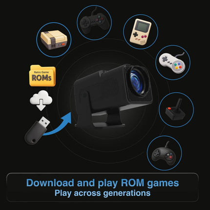 Smart Gaming Projector with 80 Games Dual Controllers.