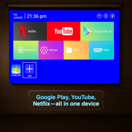 Smart Gaming Projector with 80 Games Dual Controllers.