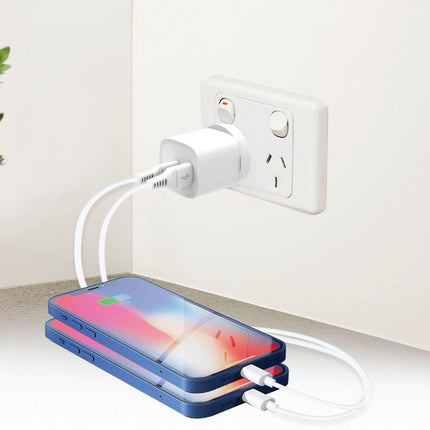 Laser Dual Port 45W USB Wall Charger White.