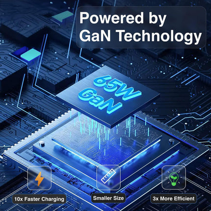 Laser 65W GaN Travel Charger with 4 Adaptors.