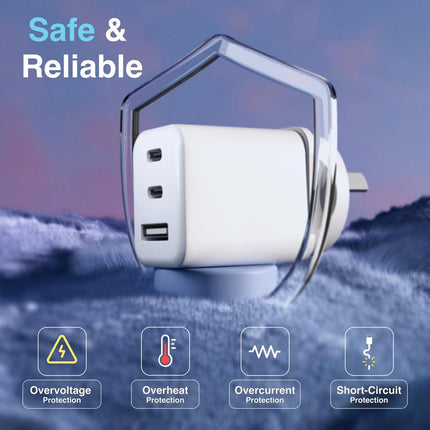 Laser 65W GaN Travel Charger with 4 Adaptors.