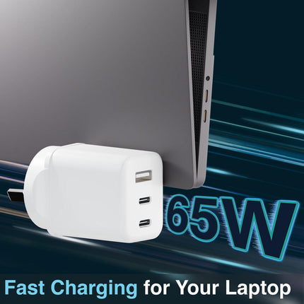 Laser 65W GaN Travel Charger with 4 Adaptors.