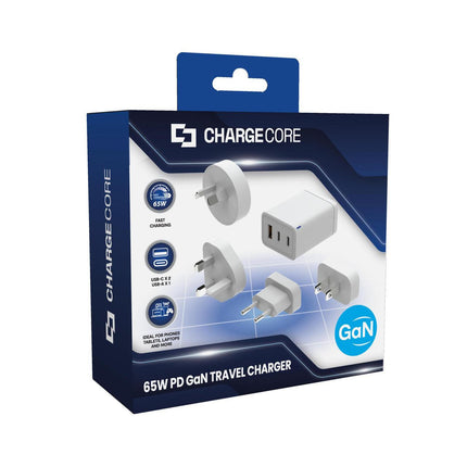 Laser 65W GaN Travel Charger with 4 Adaptors.