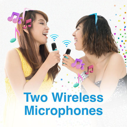 Laser LED Karaoke with 2 Mics Aquatic Awe.