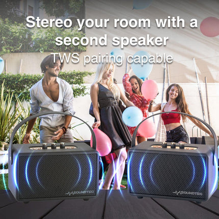 SoundTec Retro Bluetooth Boombox Black.