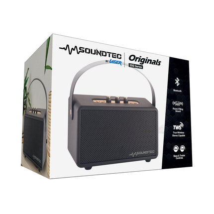 SoundTec Retro Bluetooth Boombox Black.