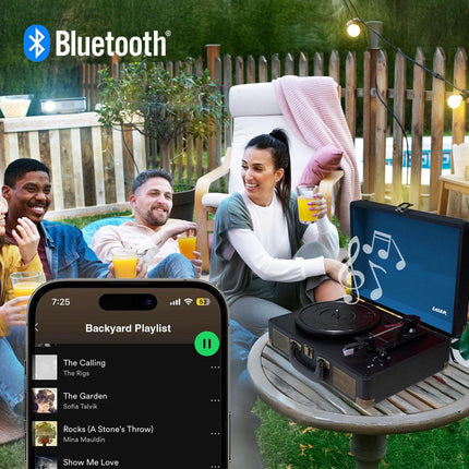 Bluetooth Suitcase Turntable with Speaker.