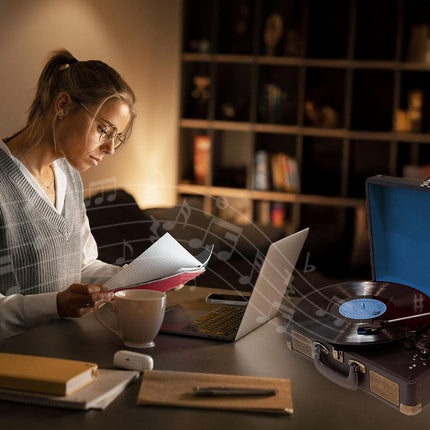 Bluetooth Suitcase Turntable with Speaker.