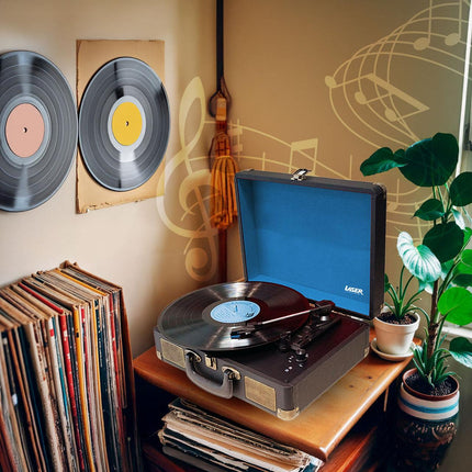 Bluetooth Suitcase Turntable with Speaker.