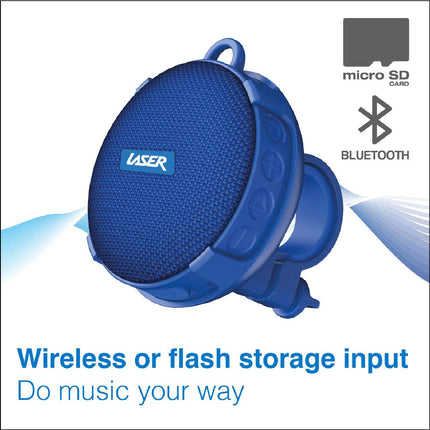 Laser Outdoor Bluetooth Speaker with Mount Blue.