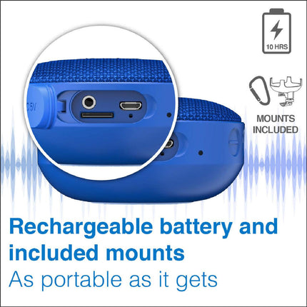 Laser Outdoor Bluetooth Speaker with Mount Blue.