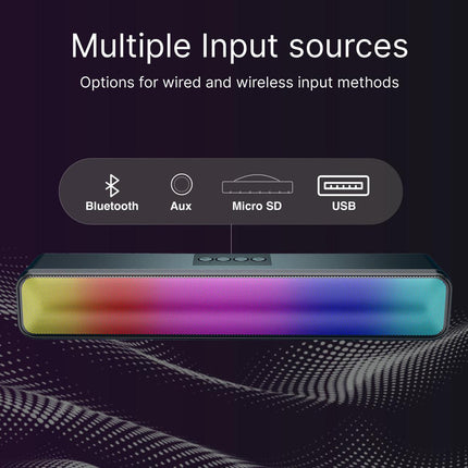 Laser RGB Bluetooth Gaming Soundbar Black.