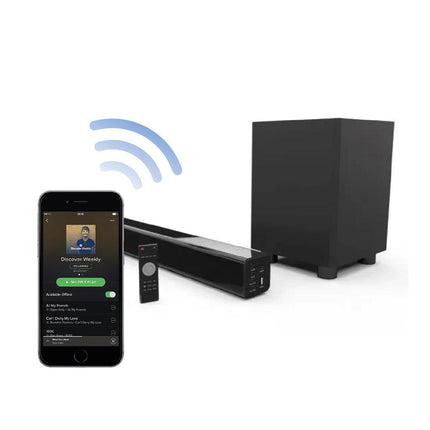 Laser Optical Soundbar with Wireless Sub-woofer.