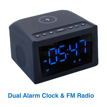Laser Alarm Clock with Wireless Charging & Bluetooth.