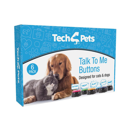 Tech4Pets 6-Pack Talking Buttons for Interactive Pet Communication.