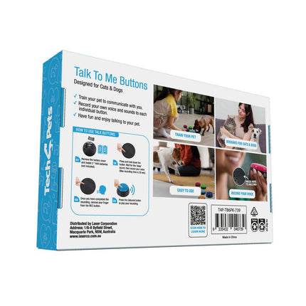Tech4Pets 6-Pack Talking Buttons for Interactive Pet Communication.