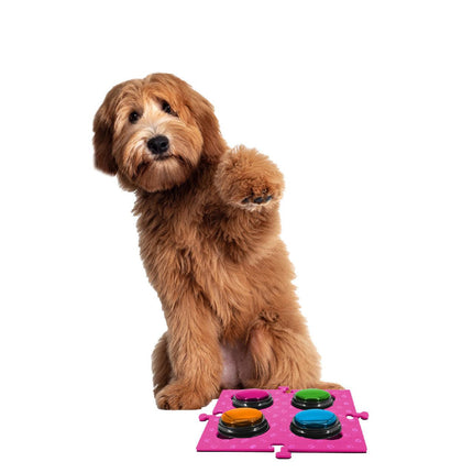 Tech4Pets Pink Mat 2-Pack for Talking Buttons & Floor.