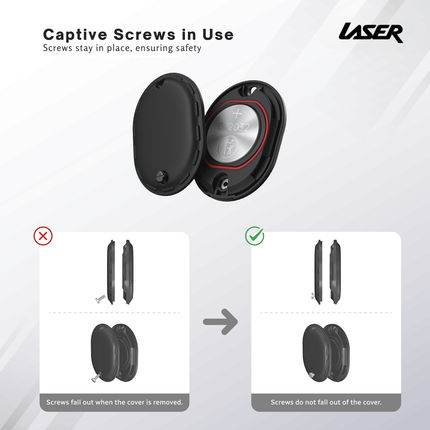 Laser Mini Smart Tag with Apple Find My Tracking Black.
