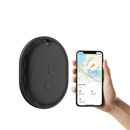 Laser Mini Smart Tag with Apple Find My Tracking Black.