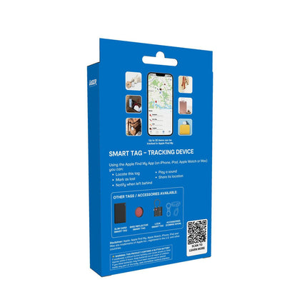 Laser Mini Smart Tag with Apple Find My Tracking White.