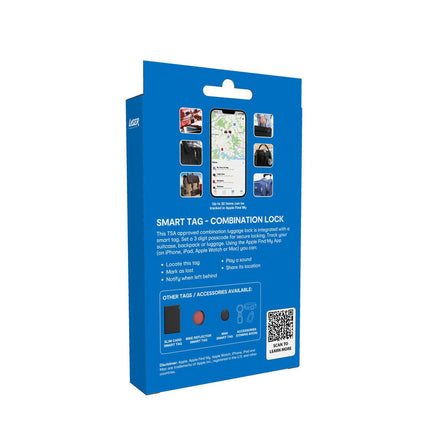 Laser TSA Lock Smart Tag with Rechargeable Battery Black.