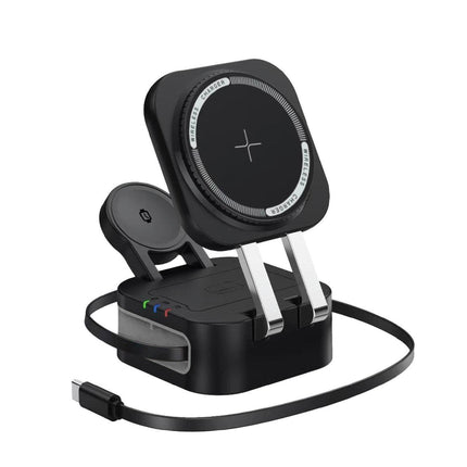 Laser 3 in 1 Foldable Wireless Charging Stand Black.