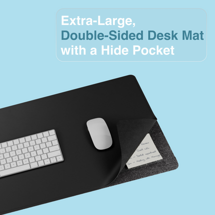 Laser Wireless Charging Desk Mat Black.