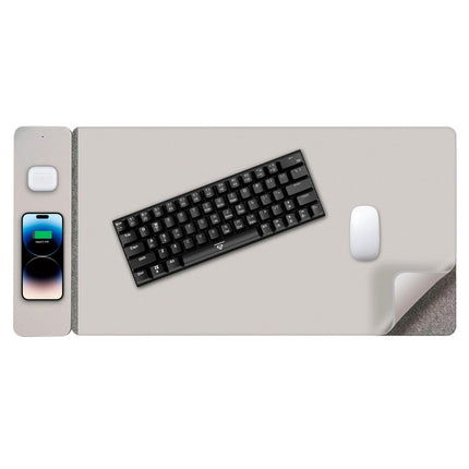 Laser Wireless Charging Desk Mat Grey.