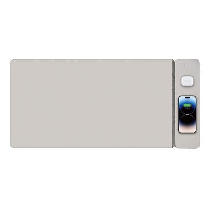 Laser Wireless Charging Desk Mat Grey.