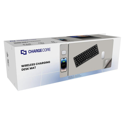 Laser Wireless Charging Desk Mat Grey.