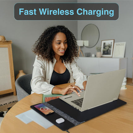 Laser Wireless Charging Laptop Sleeve Up to 16 Inch Black.
