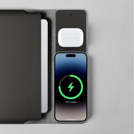 Laser Wireless Charging Laptop Sleeve Up to 16 Inch Black.