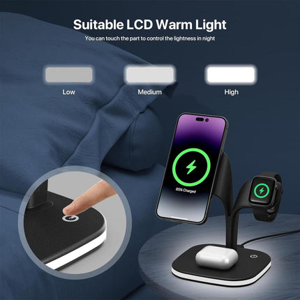4 in 1 Wireless Charging Station with Night Light.