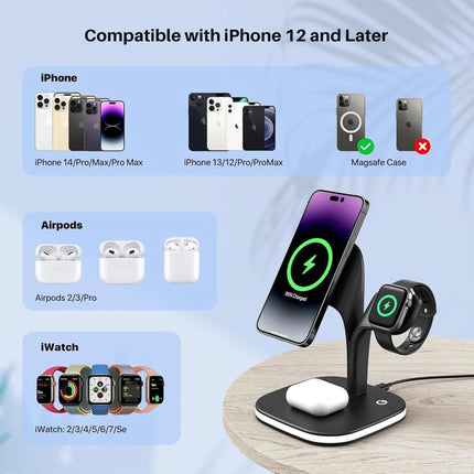 4 in 1 Wireless Charging Station with Night Light.