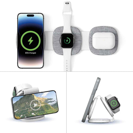 Laser 3-in-1 Travel Wireless Charging Pad for Apple.