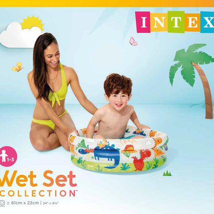 Intex Dino Buddies 3-Ring Inflatable Kiddie Pool 57106.