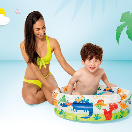 Intex Dino Buddies 3-Ring Inflatable Kiddie Pool 57106.