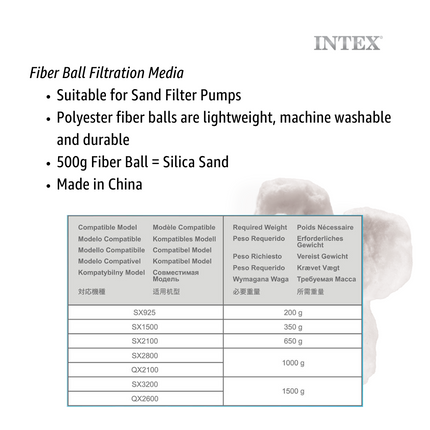 Intex Fiber Ball Filtration Replacement Ball 500g 29045.