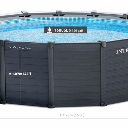 Intex Intex Graphite Grey Panel Pool 4.78 x 1.24M 26384.